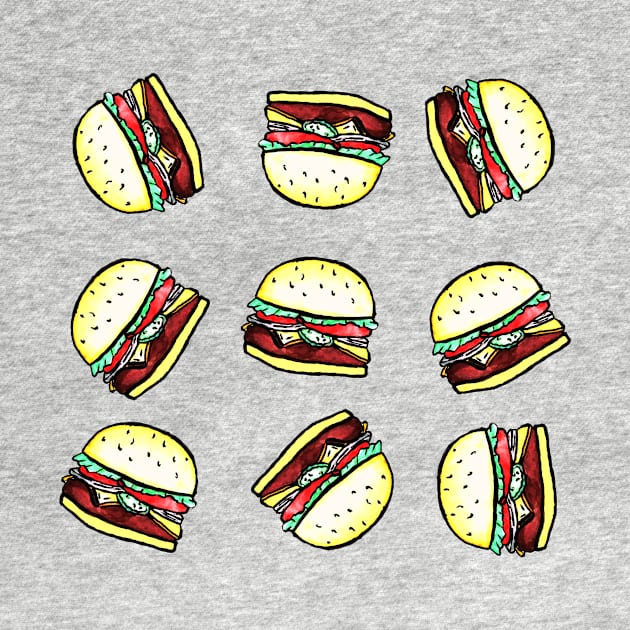 Burgers Everywhere. Pattern by Dbaudrillier